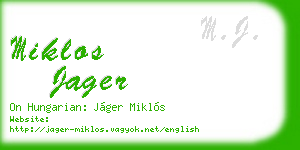 miklos jager business card