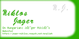 miklos jager business card